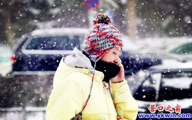 營口遭暴雪襲擊最低氣溫降到-8℃